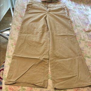 Beige Wide-Leg Pants